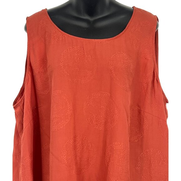Citron Santa Monica Women Plus 3X Burnt Orange Silk Sleeveless Tank Top EUC - Picture 2 of 8